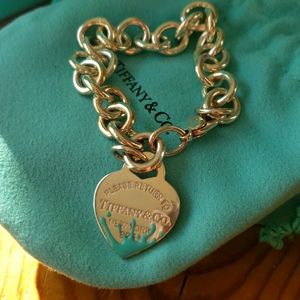 Tiffany Blue Heart Splash Silver Bracelet